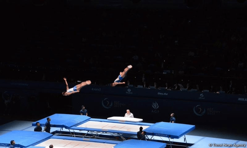 Казахстанцы взяли серебно на этапе Кубка мира по батутной гимнастике