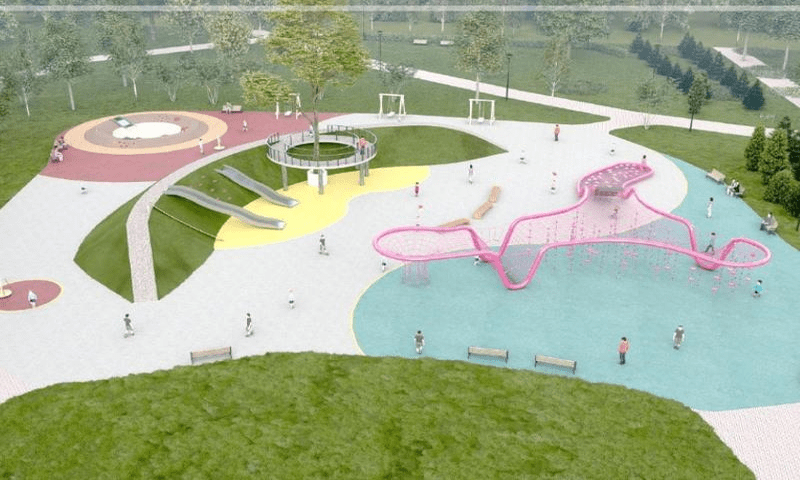 Необычная детская площадка появится в парке вдоль русла реки Есиль
